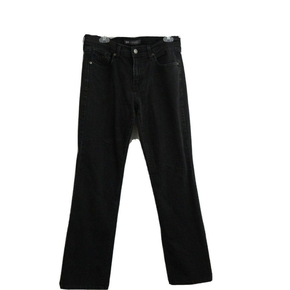 Levi's 505 Jeans Size 10 M Straight Leg Women's Black 5 Pocket Silver Top Stitch